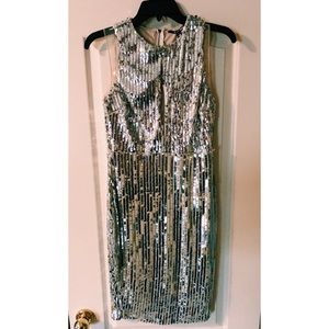 Silver Sequin Gianni Bini Cocktail Dress